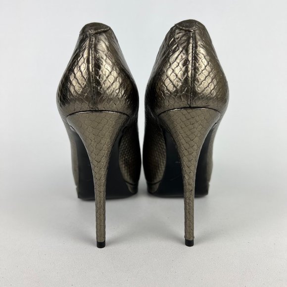 Giuseppe Zanotti NEW Womens Sharon Metallic Snake Platform Heels size 37 US 7 - Picture 4 of 16